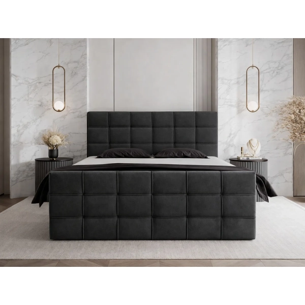 ŁÓŻKO KONTYNENTALNE 180X200 Z MATERACEM BONELL DO SYPIALNI PAROS - PRZÓD